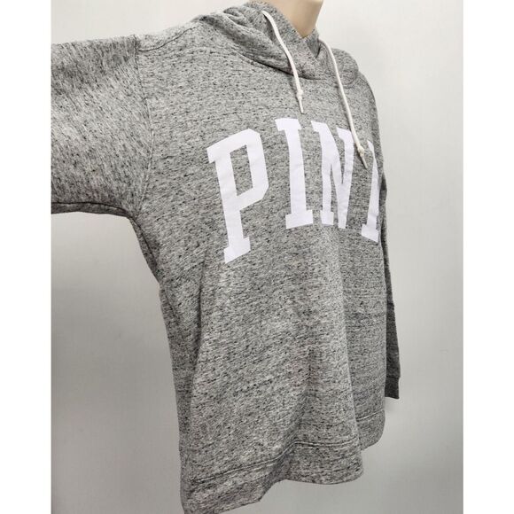 PINK VS Pullover Hoodie Women's Size Medium Gray Light Sweatshirt - Picture 4 of 13